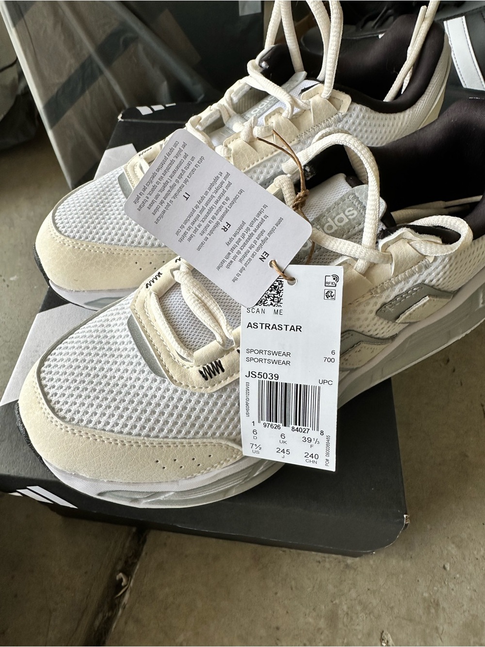 Adidas White and Cream Astrarstar Sneakers